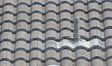 Dome,Shaped,Solar,Skylight,On,A,Tiled,Roof,With,Plumbing - Billy The Sunshine Plumber
